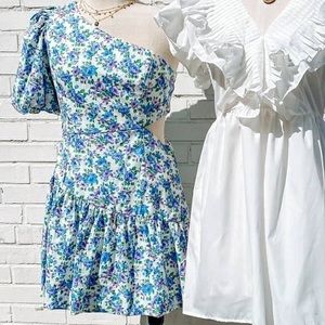 NWT DO+BE One shoulder puff sleeve dress with cutout side- size medium